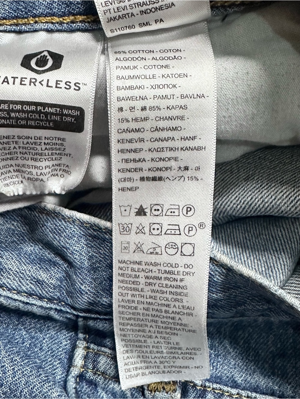 Levi’s High Waisted Straight Leg Jeans Medium Wash Cotton & Hemp Blend - Picture 9 of 15